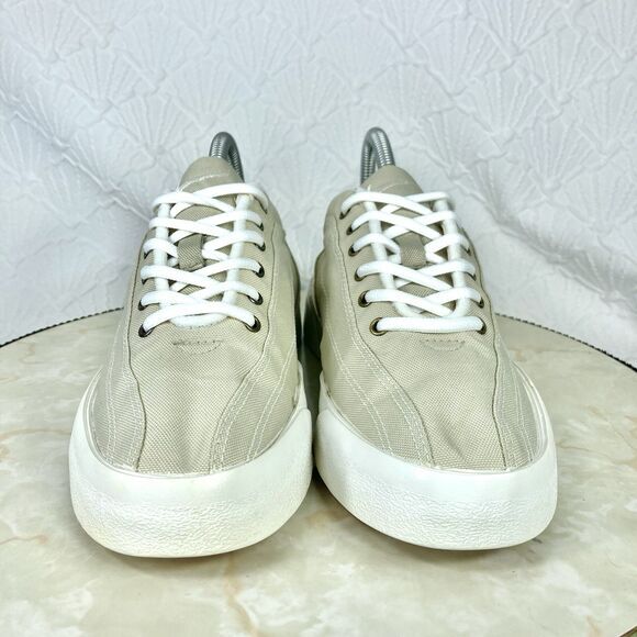 Nike Sneakers Womens 7.5 Beige Canvas Vintage Platform Lace Up Comfort Shoes - Picture 3 of 13